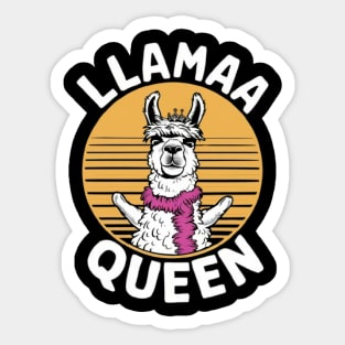 Llama Drama Queen Funny Llama posing shirt Sticker